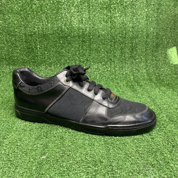GUCCI Signature Mens Monogram Leather Sneaker Size 11 M Made Italy (No Insoles) - Picture 3 of 9